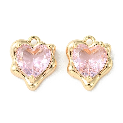 Brass Micro Pave Cubic Zirconia Charms KK-L208-06G-02-1