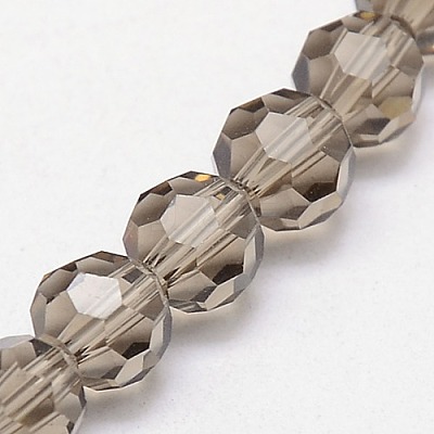 Faceted(32 Facets) Round Glass Beads Strands X-EGLA-J042-4mm-09-1
