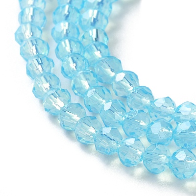 Baking Paint Transparent Glass Beads Strands LS-DGLA-A034-J4MM-D08-1