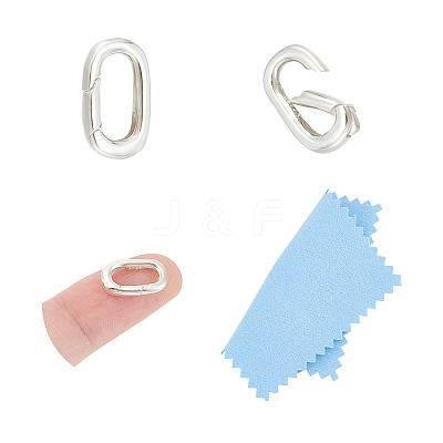 2Pcs Oval Spring Gate Rings FIND-UN0003-34B-1