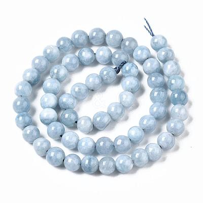 Dyed Natural Quartz Round Bead Strands X-G-R173-6mm-03-1