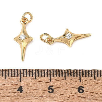 Brass Micro Pave Clear Cubic Zirconia Pendants CU-CBAF0F8-16B-G-1