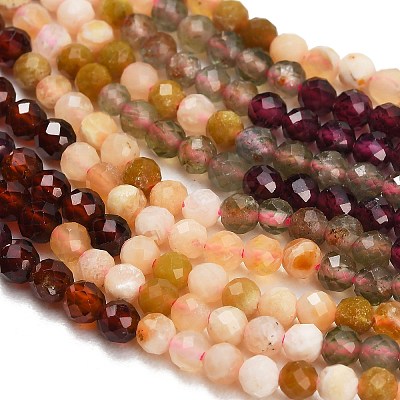 Gradient Color Natural Yellow Opal & Garnet & Apatite Beads Strands GG-CBA1668-A09-3mm-1