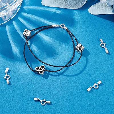 4 Sets 925 Sterling Silver Spring Ring Clasps STER-BBC0001-45B-1