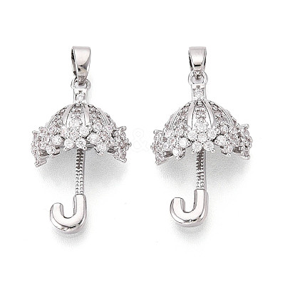 Brass Micro Pave Cubic Zirconia Pendants KK-T073-53P-1
