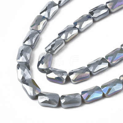 Electroplate Opaque Solid Color Glass Beads Strands EGLA-N002-25-A-1