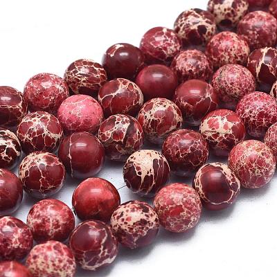 Natural Imperial Jasper Beads Strands G-A175B-8mm-08-1