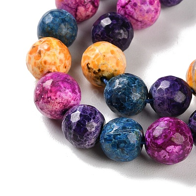Natural Fire Crackle Agate Beads Strands G-M437-A01-01B-1