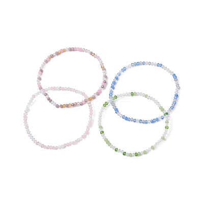 Grass Round Beaded Stretch Bracelet for Women BJEW-JB09701-1