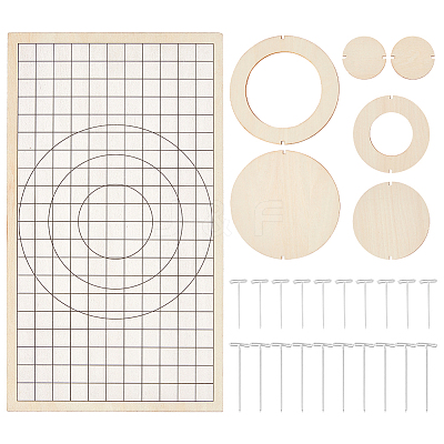 1 Set Wood Blank Coaster Sets AJEW-OC0005-52-1
