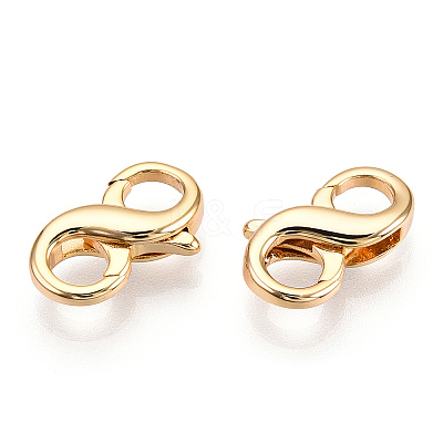Brass Hook Clasps KK-N254-18G-1