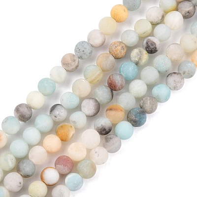 Natural Flower Amazonite Beads Strands X-G-G692-01F-6mm-1