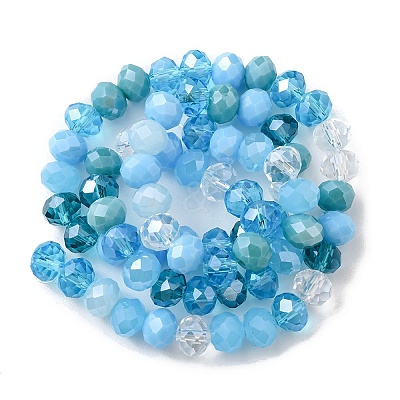 Electroplate Glass Beads Strands EGLA-YW0002-E02-1