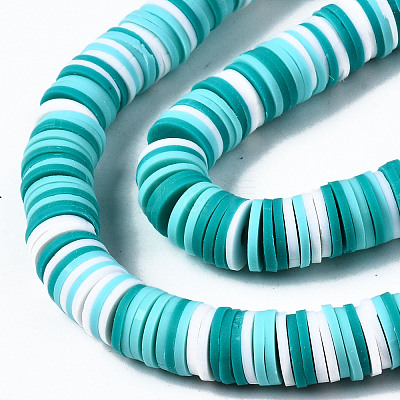 Handmade Polymer Clay Beads Strands CLAY-R089-8mm-085-1
