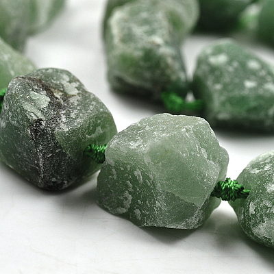 Nuggets Natural Green Aventurine Beads Strands G-N0135-14-1