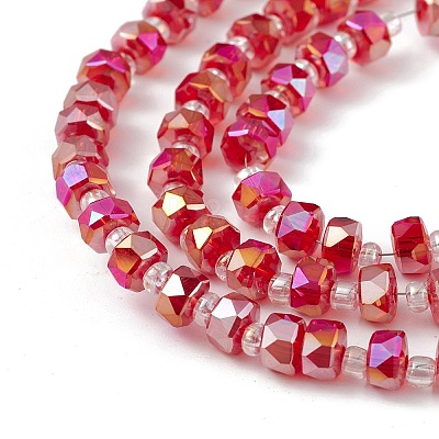 Transparent Electroplate Glass Beads Strands EGLA-F153-AB02-1