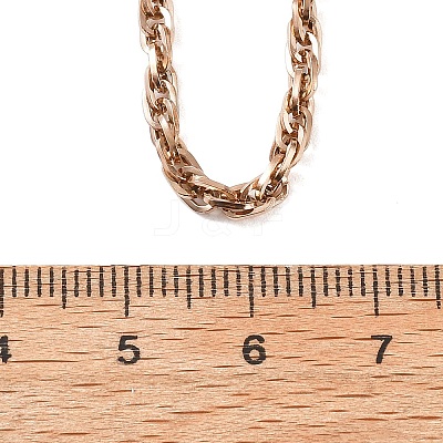 3MM 304 Stainless Steel Rope Chain Necklaces for Women NJEW-B131-07RG-1