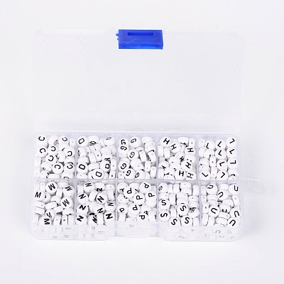 1 Box Letter Acrylic Beads SACR-X0012-B-1