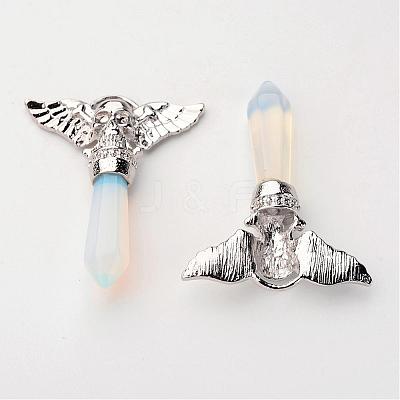 Brass Opalite Pendants G-O160-04I-1
