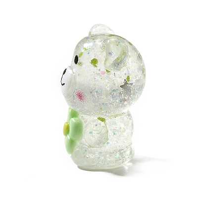 Transparent Resin Little Bear Ornament RESI-S015-01J-1