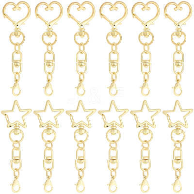 20Pcs 2 Styles Zinc Alloy Swivel Clasps FIND-SP0004-24LG-1