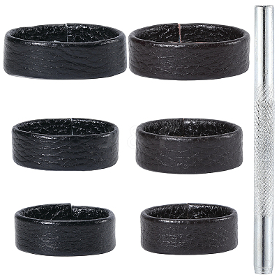 6Pcs 6 Styles Cowhide Leather Loop Keepers FIND-CL0001-61-1