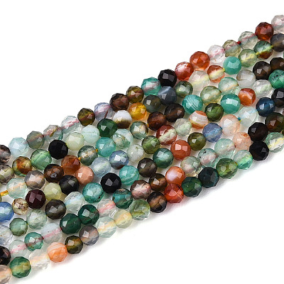 Natural Multi-Color Agate Beads Strands G-T143-02-1