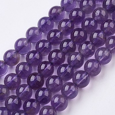 Natural Amethyst Bead Strands G-G945-19-6mm-1