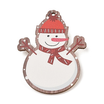 Christmas Theme Wood Printed Brooches for Women LS-JEWB-Z029-01C-1