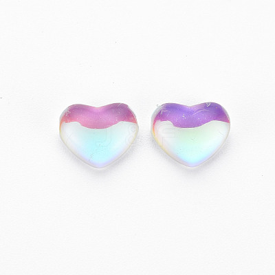 Translucent Electroplated Glass Cabochons EGLA-T026-002-1