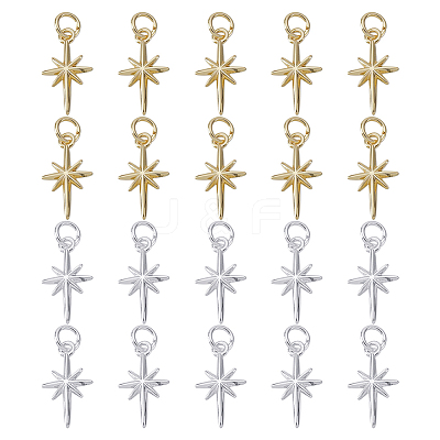 20Pcs 2 Colors Brass Pendants KK-HY0004-13-1