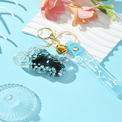 Motorbike Quicksand Acrylic Keychain KEYC-YW00057-02-1