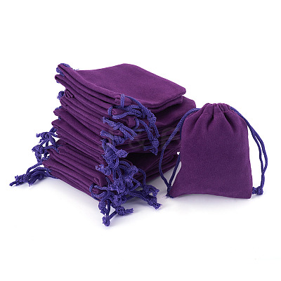 20Pcs Rectangle Velvet Drawstring Pouches TP-TA0001-04A-1