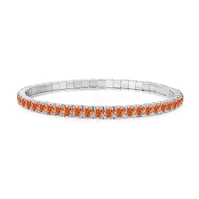 925 Sterling Silver Micro Pave Cubic Zirconia Stretch Bracelets for Women STER-D307-01P-05-1