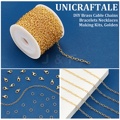 DIY Brass Cable Chains Bracelets Necklaces Making Kits DIY-UN0006-22C-1