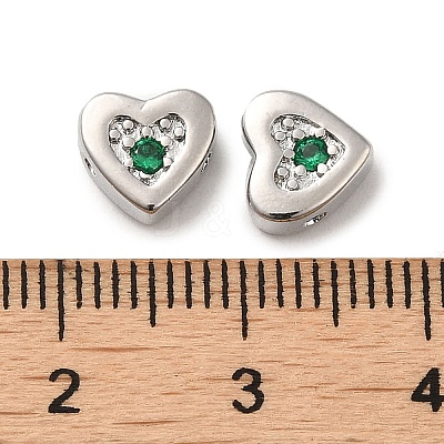 Real Platinum Plated Brass Beads KK-H455-09P-03-1