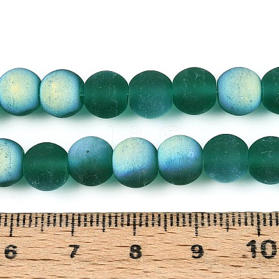 Frosted Transparent Glass Beads Strands GLAA-T032-T8mm-MBB21-1