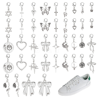 40Pcs 20 Styles Alloy with CCB Plastic Shoe Charms HJEW-ME00108-1