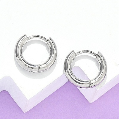 Tarnish Resistant 304 Stainless Steel Huggie Hoop Earrings X-EJEW-F111B-13mm-P-1