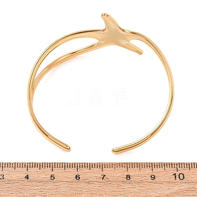 Ocean 304 Stainless Steel Starfish Open Cuff Bangles for Women SA-CBABC9E-04G-1