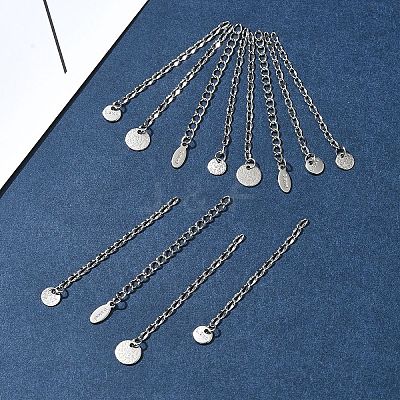 12Pcs 4 Styles 304 Stainless Steel Chain Extender FIND-FS0002-96B-1