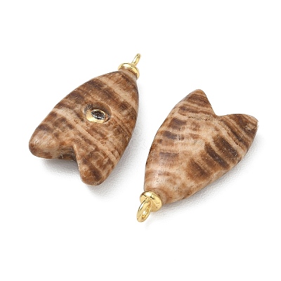 Brass & Natural Gemstone & Cubic Zirconia Pendants GG-CBAD360-20G-02-1