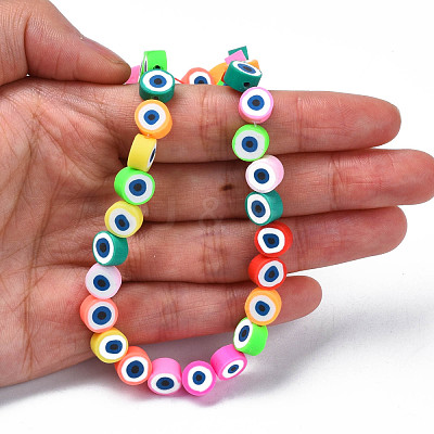 Handmade Polymer Clay Bead Strands X-CLAY-N006-74-1