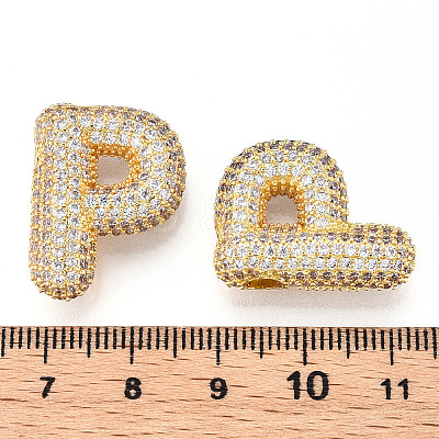 Brass Micro Pave Cubic Zirconia Pendants KK-N254-06G-P-1