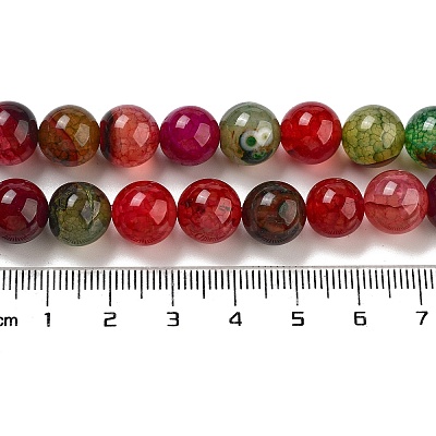 Dyed Natural Agate Beads Strands G-R262-10mm-1-1
