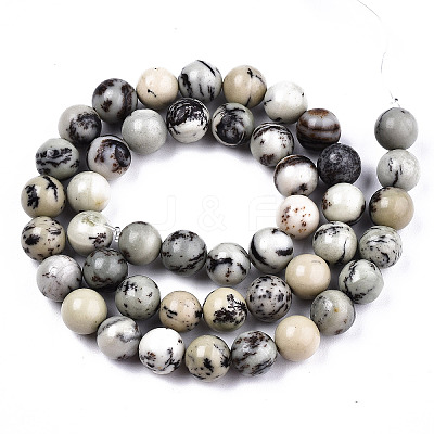 Natural Dendritic Jasper Beads Strands G-T129-17-1
