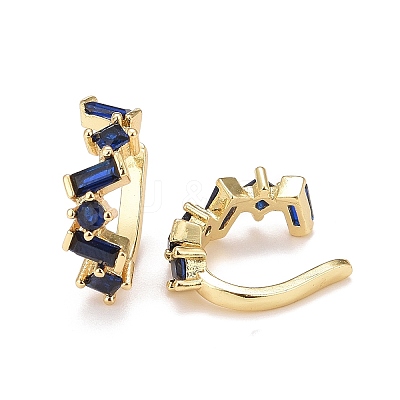 Cubic Zirconia Star Cuff Earrings EJEW-A069-17G-E-1