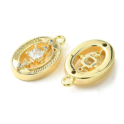 Brass Micro Pave Cubic Zirconia Charms KK-D092-04G-1