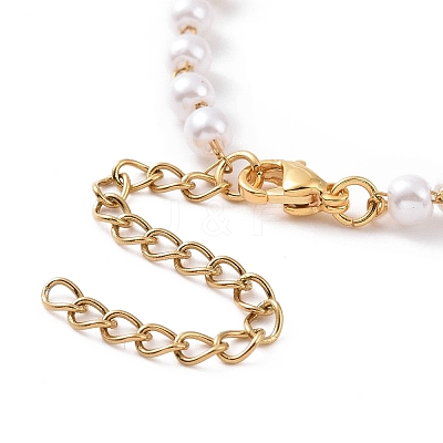 Round Plastic Imitation Pearl Beaded Bracelets BJEW-E054-08G-1