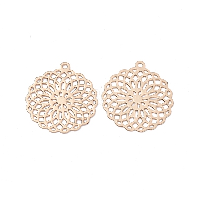 Brass Filigree Pendants KK-B064-08KCG-1